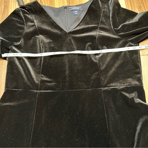 Lands End black velvet v neck a line 3/4 sleeve dress size 16W cocktail party - Picture 8 of 9